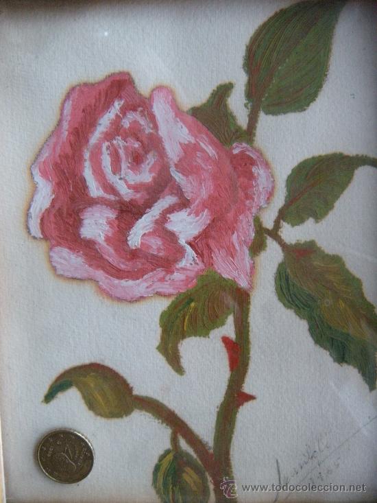 Arte: ROSA. OLEO SOBRE PAPEL. CUADRO - Foto 3