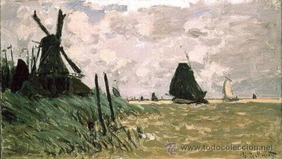 Arte: Monet, Explendida replica al &oacute;leo sobre tela. - Foto 1