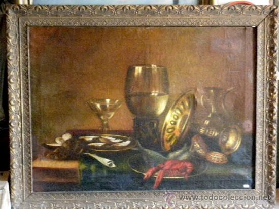 Arte: BODEGON DEL XIX SIGUIENDO MODELOS DE WILLEM CLAESZ HEDA - Foto 1