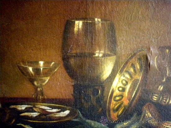 Arte: BODEGON DEL XIX SIGUIENDO MODELOS DE WILLEM CLAESZ HEDA - Foto 8