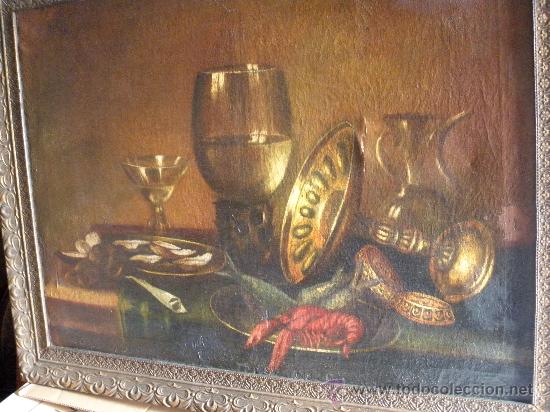 Arte: BODEGON DEL XIX SIGUIENDO MODELOS DE WILLEM CLAESZ HEDA - Foto 4