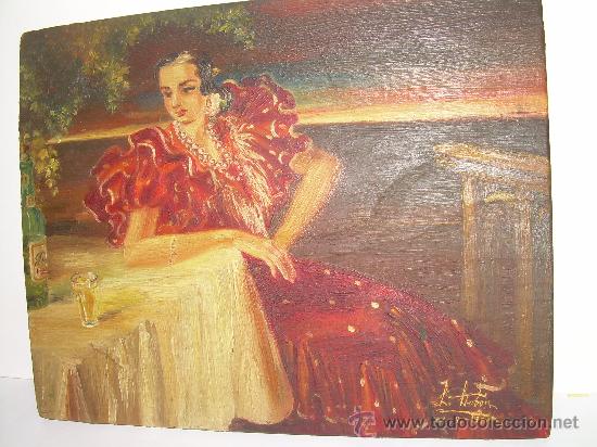 Arte: BONITO OLEO SOBRE TABLA DE ROBLE. - Foto 2