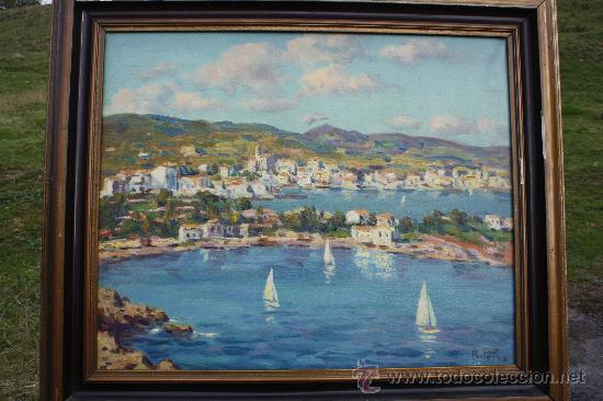 Kunst: &Oacute;LEO SOBRE LIENZO FIRMADO R. PONS. LLUM DE TARDA, CADAQU&Eacute;S, GIRONA. MEDIDAS &Oacute;LEO: 73 X 60.