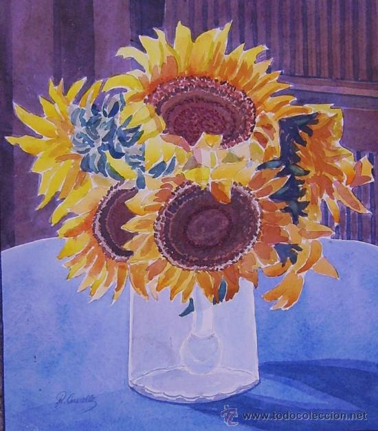 Arte: ACUARELA GIRASOLES. - Foto 1
