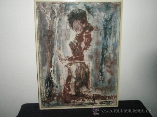 Arte: CUADRO CON ESPATULA DEL GRAN MAESTRO  STANLEY SMITH -1966 - CON MARCO -  61x46 cms. - Foto 8