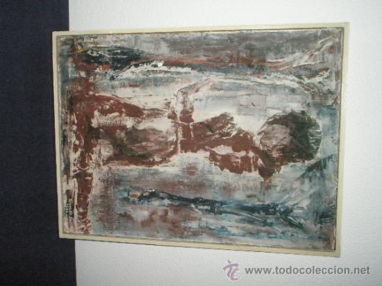 Arte: CUADRO CON ESPATULA DEL GRAN MAESTRO  STANLEY SMITH -1966 - CON MARCO -  61x46 cms. - Foto 7
