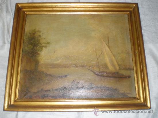 Arte: cuadro pintura al oleo barca - Foto 1