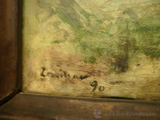 Arte: Cuadro antiguo con escena de dos j&oacute;venes. - Foto 3
