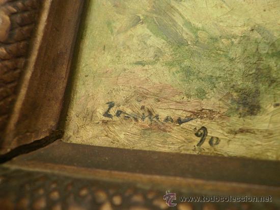 Arte: Cuadro antiguo con escena de dos j&oacute;venes. - Foto 5