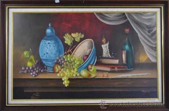 Arte: cuadro pintado al oleo bodegon con autor - Foto 1