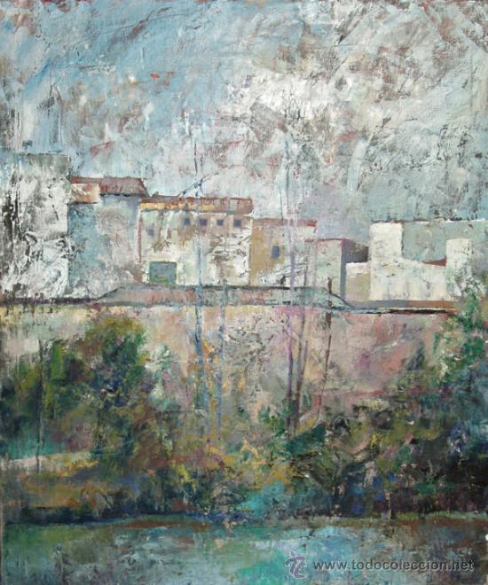 Kunst: 'TRIANA DESDE SEVILLA'. PAISAJE. MIXTA / LIENZO. 73 X 60 CM. DOMINGO CORREA.