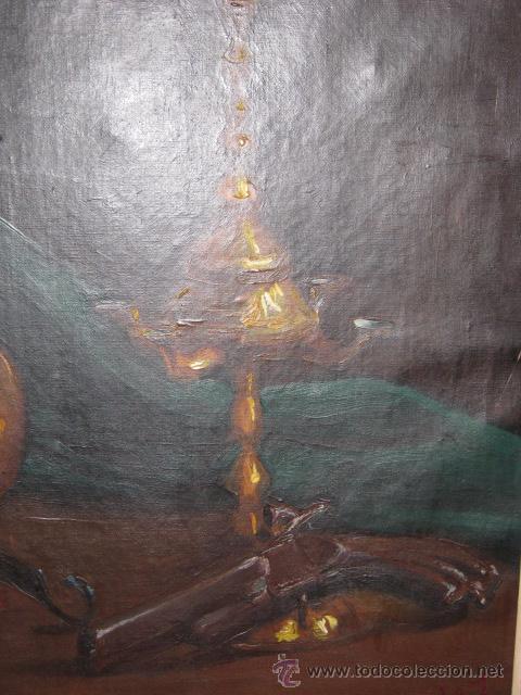 Arte: Bodeg&oacute;n. Oleo sobre lienzo. Firmado. - Foto 3
