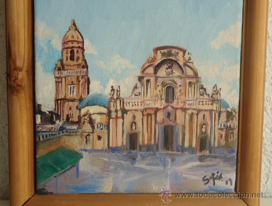 Arte: CUADRO SOFIA LOPEZ TORRES, OLEO DE LA CATEDRAL DE MURCIA - Foto 2