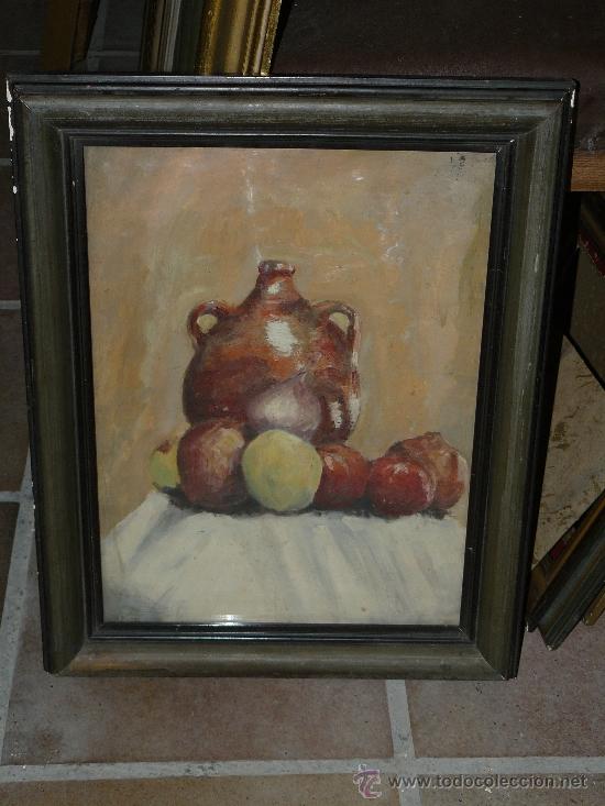 Arte: OLEO / PAPEL - AN&Oacute;NIMO - BODEGON - CER&Aacute;MICA Y FRUTAS - Foto 1