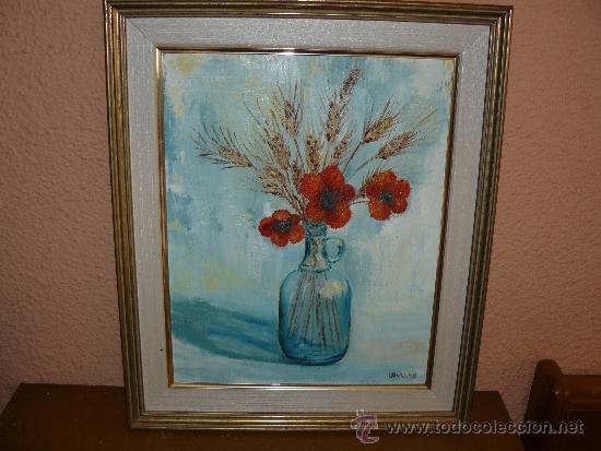 Arte: OLEO/ TELA - BULLICH - JARR&Oacute;N CON FLORES