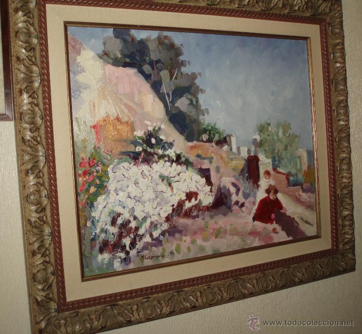 Arte: oleo de ni&ntilde;as en una villa - Foto 1