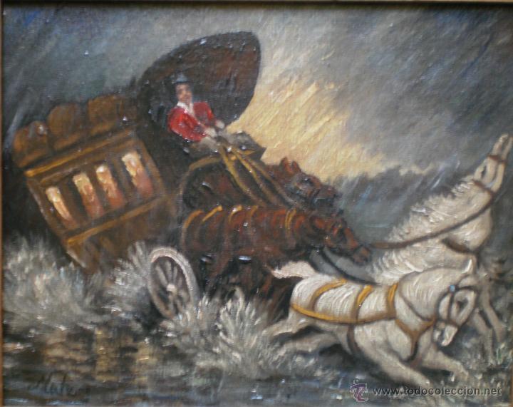 Arte: CARROZA DE CABALLOS EN ESTAMPIDA - MATEO - Foto 2