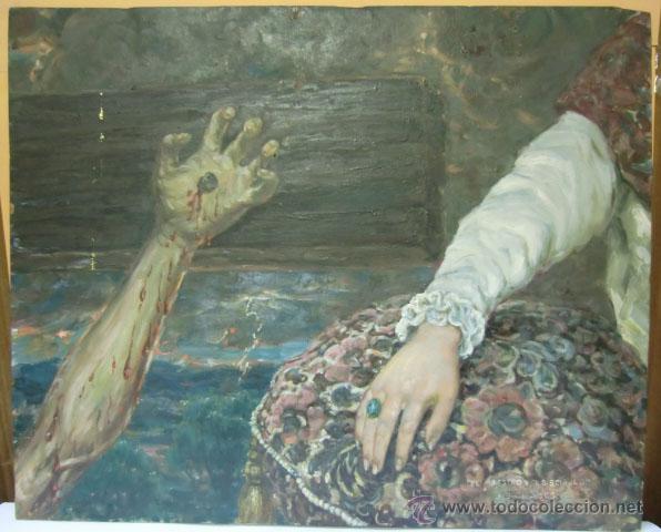 Arte: JULIO MOIS&Eacute;S. Oleo sobre tabla. El maestro y el disc&iacute;pulo - Foto 1