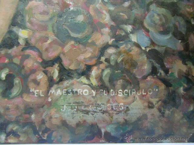 Arte: JULIO MOIS&Eacute;S. Oleo sobre tabla. El maestro y el disc&iacute;pulo - Foto 3