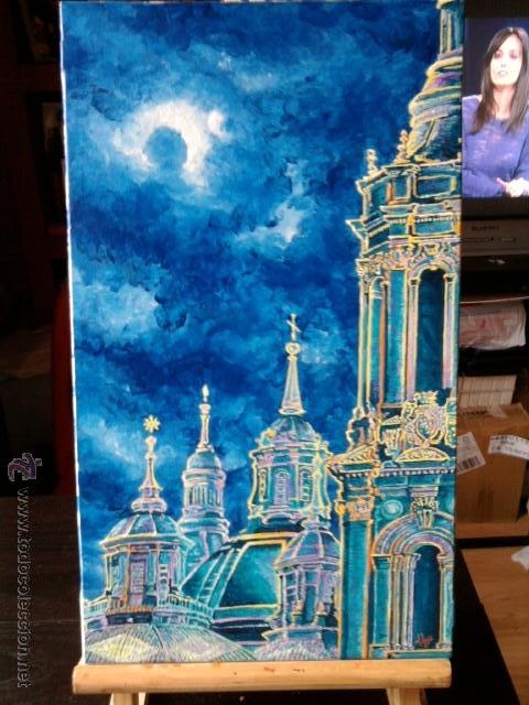 Arte: CUADRO NOCTURNO EN AZUL DEL PILAR - Foto 1