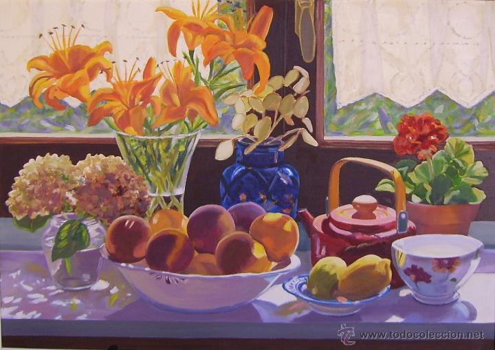 Arte: GRAN BODEGON FLORES Y FRUTAS. - Foto 1