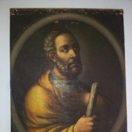 OBRA OLEO LIENZO APOSTOL SAN JUDAS TADEO 7° SIGLO XVIII PINTURA BARROCO AUTOR DESCONOCIDO pintor