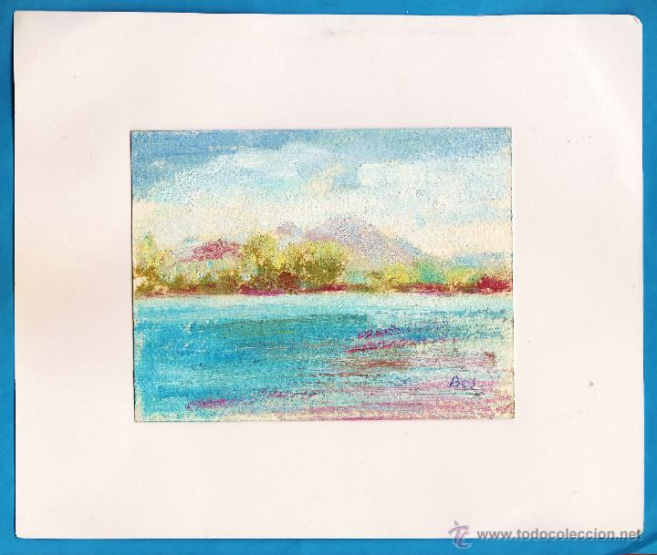 Art: pintura / oleo - marina - original del autor bos - sobre cartulina - 14 x 11 - a&ntilde;os 60