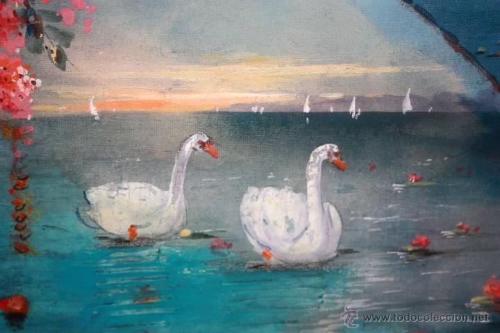 Arte: FIRMADO M. CUBELLS. COMPOSICION PINTADA SOBRE SEDA - Foto 5