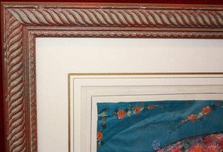 Arte: FIRMADO M. CUBELLS. COMPOSICION PINTADA SOBRE SEDA - Foto 9