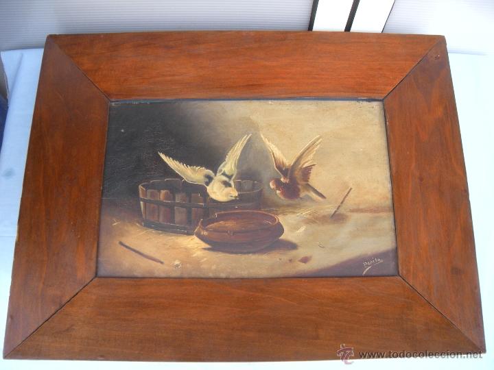 Arte: ANTIGUO CUADRO OLEO SOBRE TABLA - Foto 1