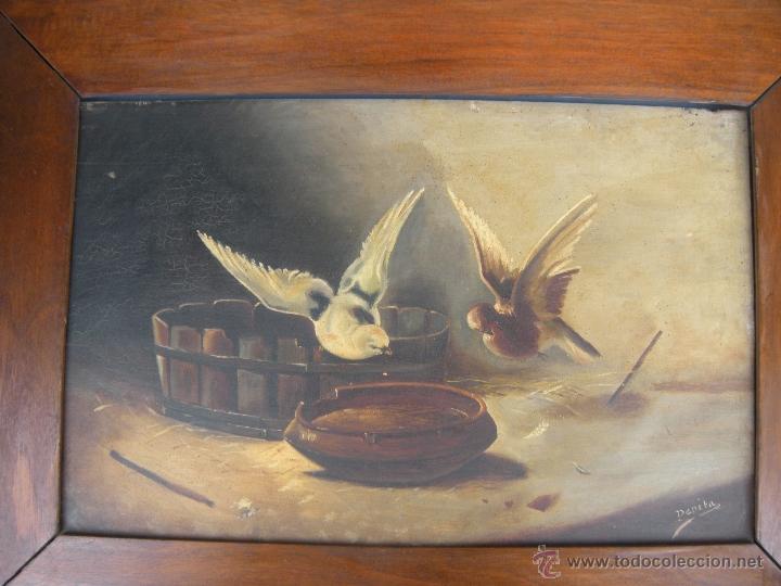 Arte: ANTIGUO CUADRO OLEO SOBRE TABLA - Foto 10