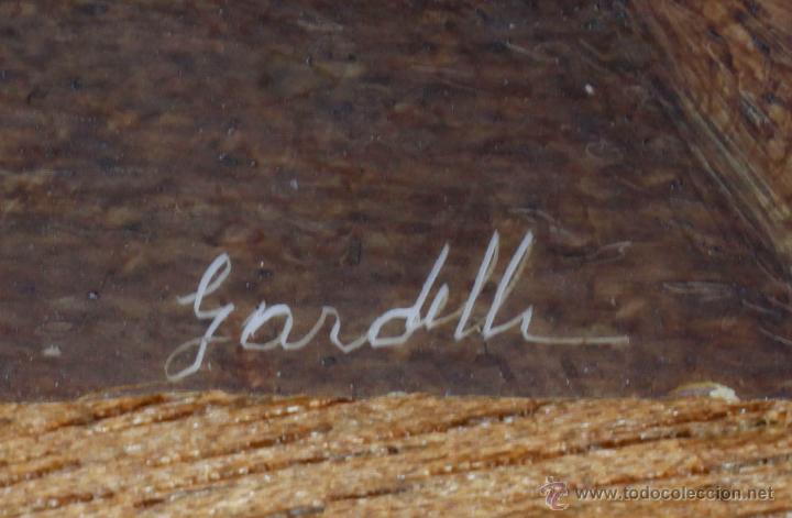 Arte: Miniatura firmada GARDELLI, sobre placa de marfil seguramente. S.XIX. 9x6,3 cm. Marco: 12,5x15,5 cm. - Foto 5 - 47279110