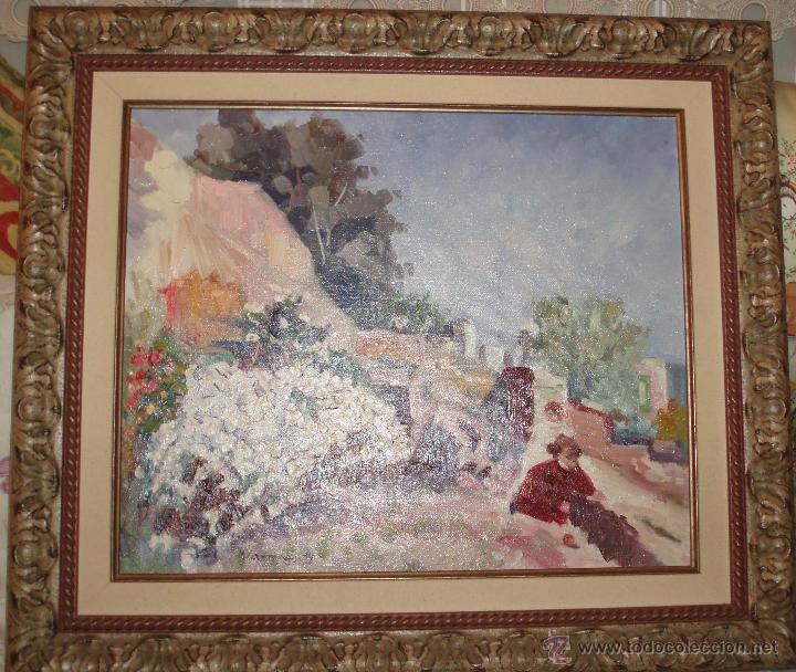 Arte: oleo de ni&ntilde;as en una villa - Foto 2