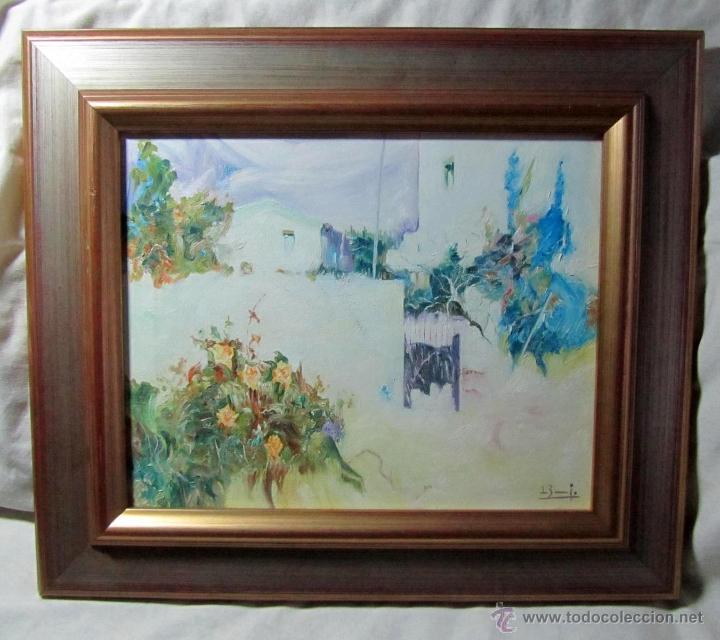 Arte: Cuadro al &oacute;leo enmarcado y firmado - Foto 1