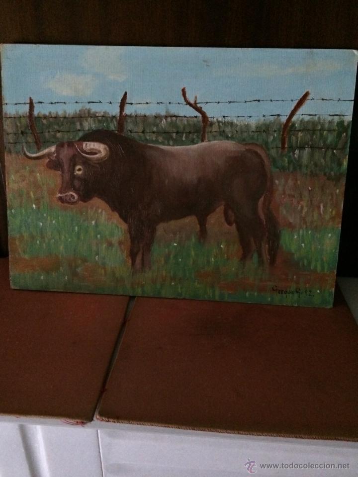 Arte: &Oacute;leo toro en el campo - Foto 1