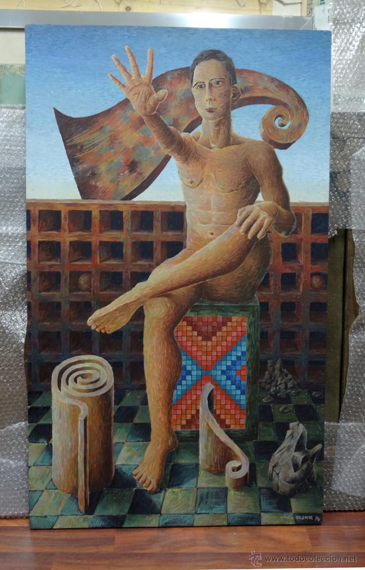 Kunst: Pintura contempor&aacute;nea figurativa escena de interior con hombre Gin&eacute;s Vicente