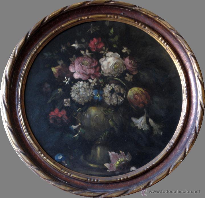 Arte: Florero, &oacute;leo sobre tabla - Foto 1