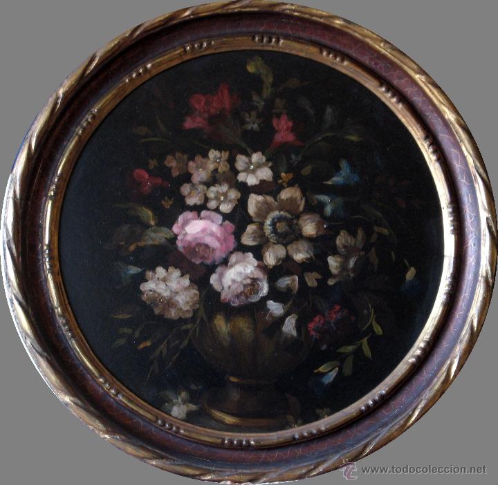 Arte: Florero, &oacute;leo sobre tabla - Foto 1