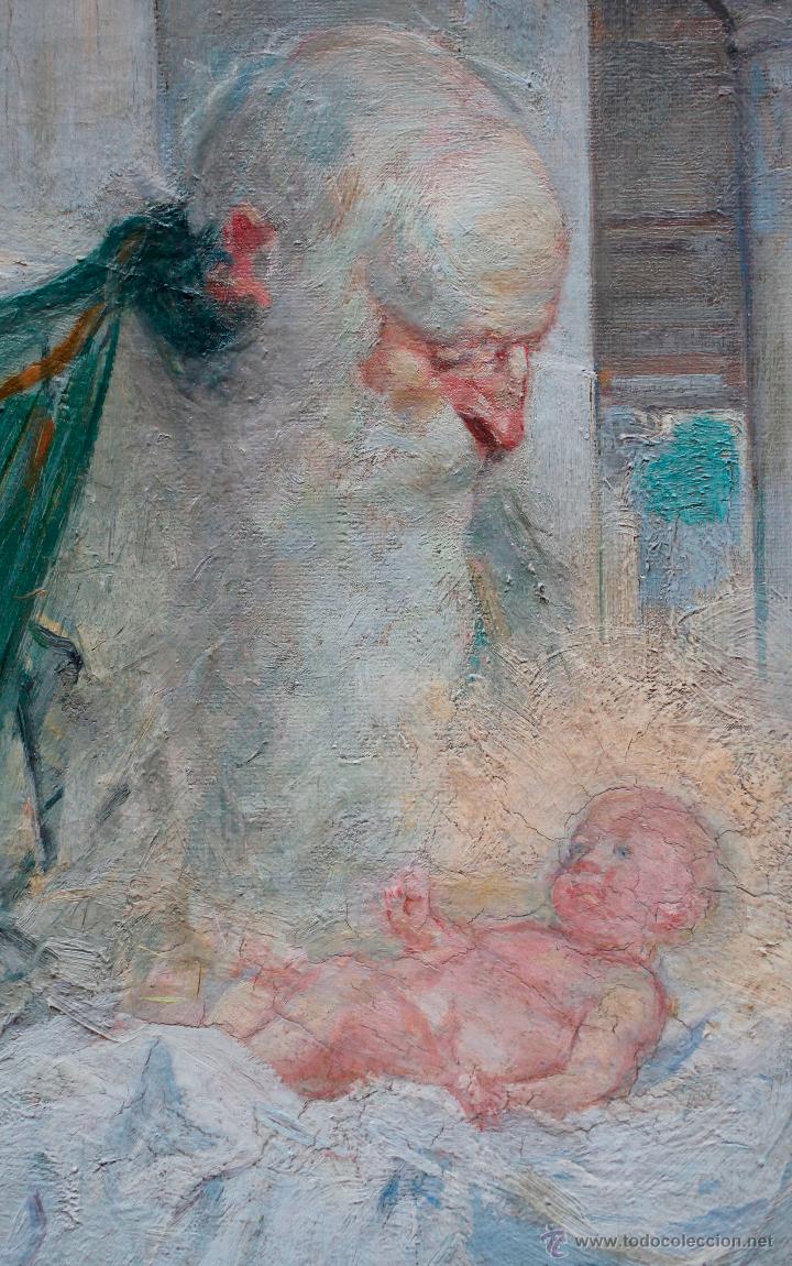 Arte: Mas i fondevila (1852-1934) La presentación de Jesús, óleo sobre tela, marco: 116x98 cm. - Foto 6 - 48731844