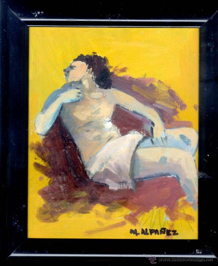 Arte: &Oacute;leo firmado M. Alpa&ntilde;ez, pintor de Sabadell