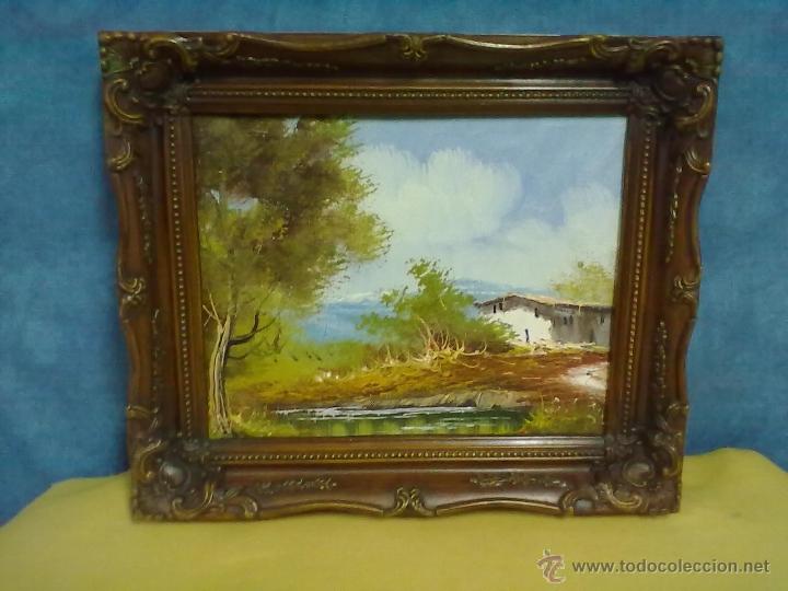 Arte: PAISAJE ENMARCADO OLEO SOBRE LIENZO