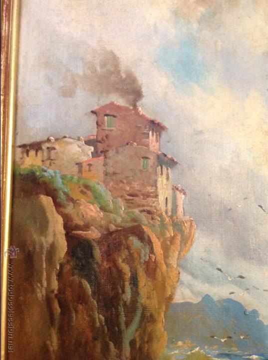 Arte: Oleo sobre lienzo alcantilado con casa - Foto 4