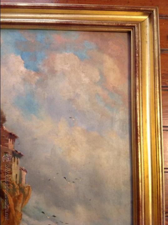 Arte: Oleo sobre lienzo alcantilado con casa - Foto 6