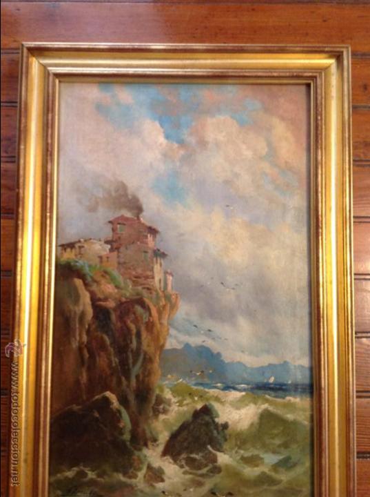 Arte: Oleo sobre lienzo alcantilado con casa - Foto 8