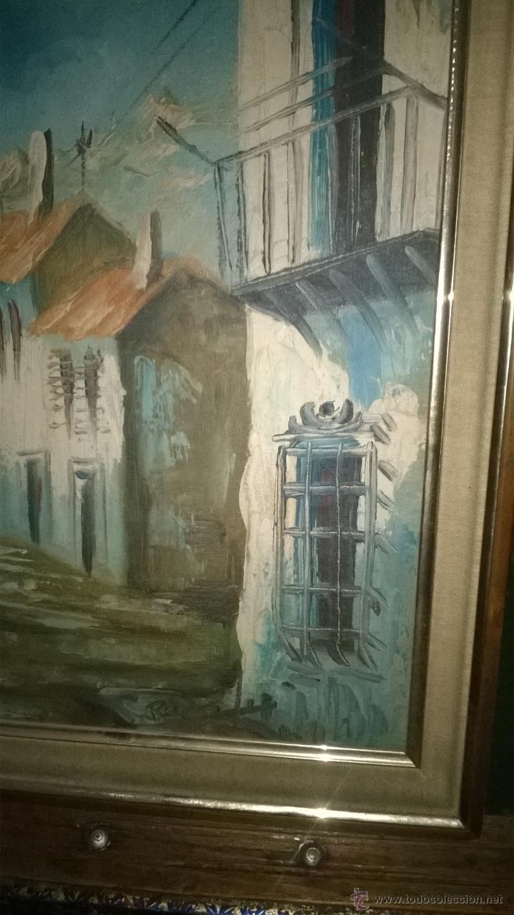 Arte: Oleo sobre tabla calles casas - Foto 4