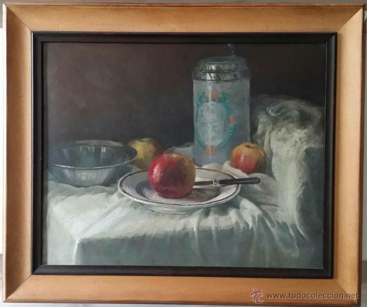 Arte: Bodeg&oacute;n / &oacute;leo sobre cart&oacute;n / circa 1920 - Foto 1