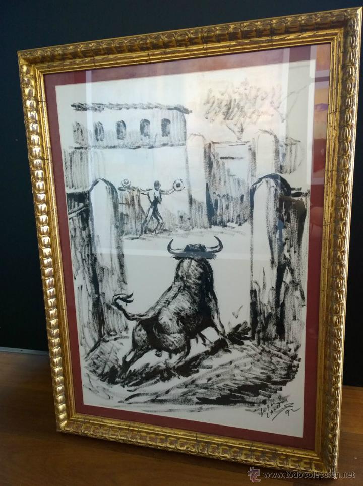 Arte: TORO EN CORRALES. LOPEZ CANITO . - Foto 1
