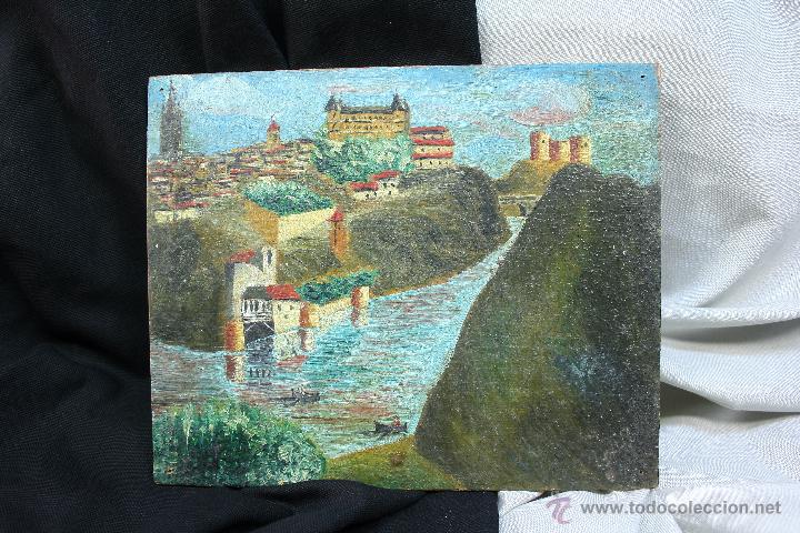 Arte: &Oacute;leo sobre t&aacute;blex. Castillo de Toledo. - Foto 1