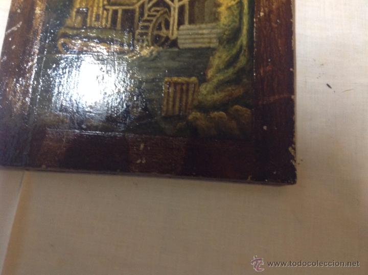 Arte: oleo sobre tabla casa con molino - Foto 2