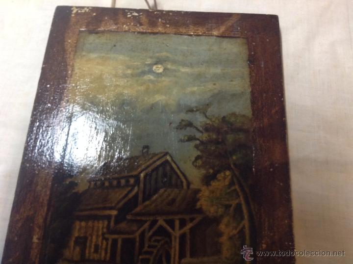 Arte: oleo sobre tabla casa con molino - Foto 4